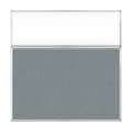 Versare Hush Panel Configurable Cubicle Partition 6' x 6' W/ Window Sea Green Fabric Clear Window 1852339-2